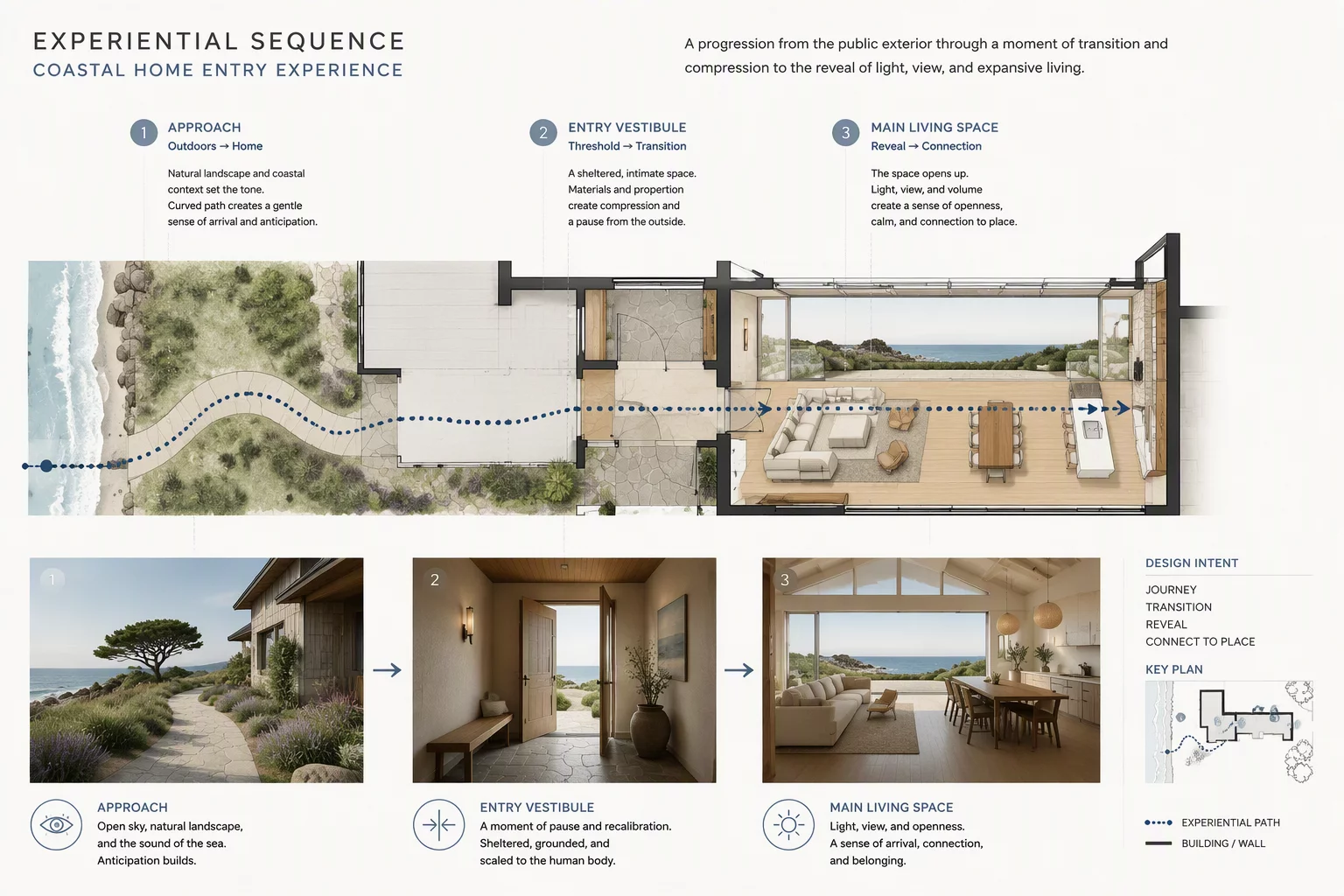Coastal retreat entry sequences diagram