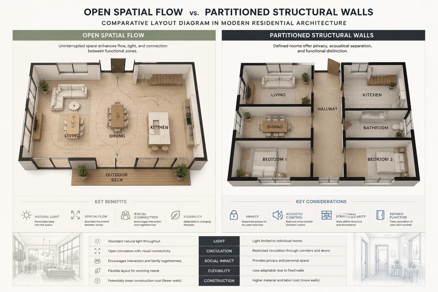Open Concept vs Defined Rooms