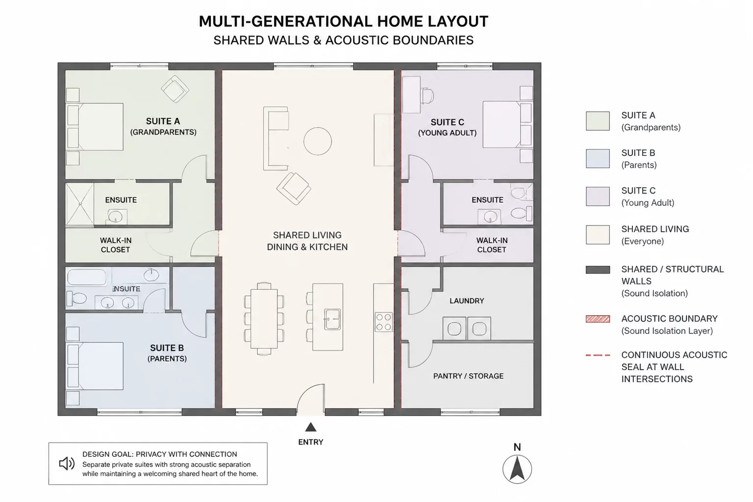 Shared Boundaries in Multi-Generational Homes