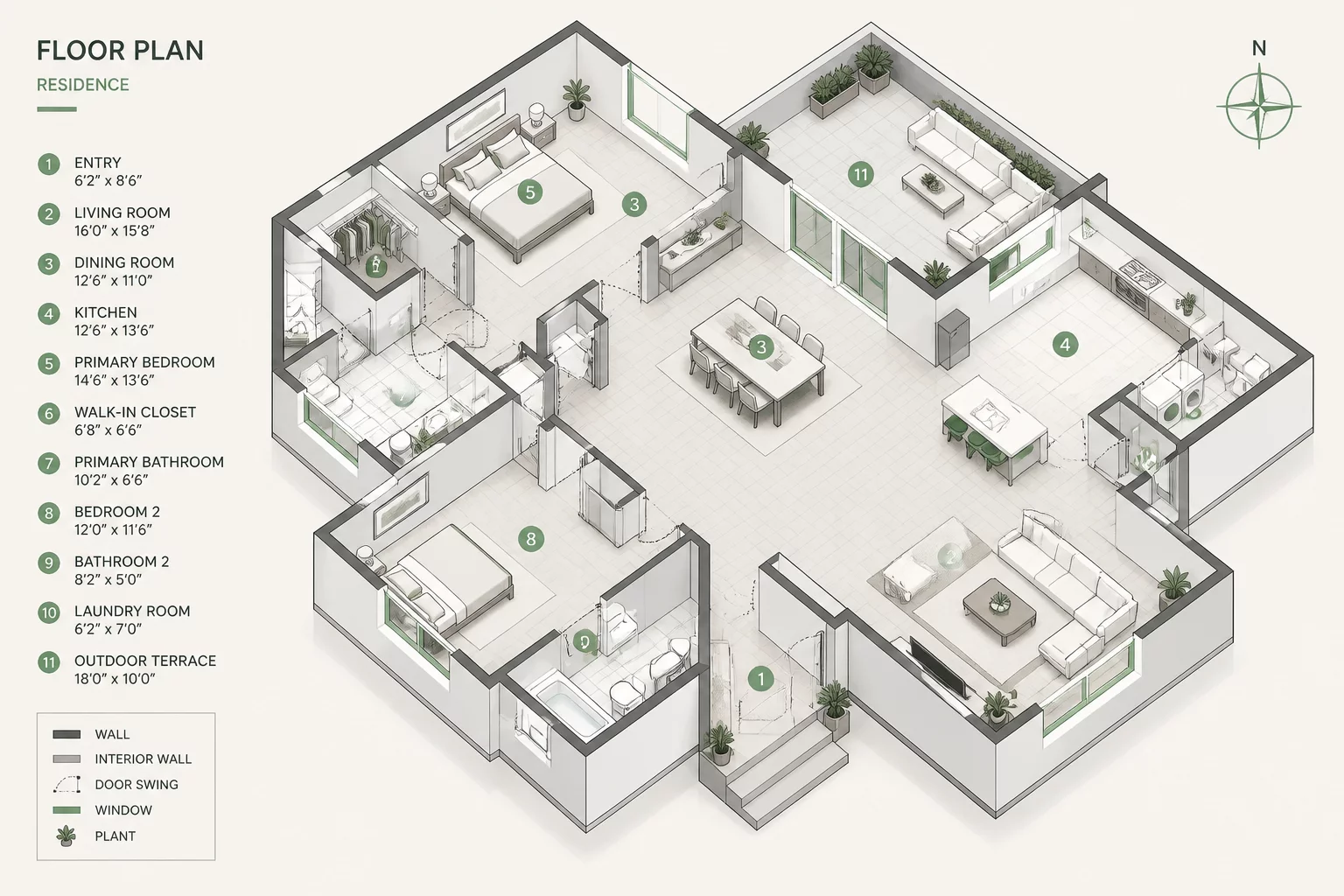Spatial relationship and architectural layout schematic